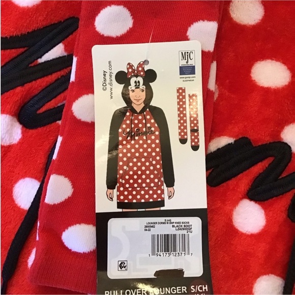 Disney’s Minnie Mouse Sleep Lounger with Socks (NWT) (Size: Small/ 4/6) - Picture 8 of 14